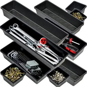 Tool Box Organizer Tray Divider Set, Extra Large Toolbox Trays, Tool Box Organizers and Storage Kit, Rolling Tool Chest Drawer Bins, Hardware Screwdrivers Pliers Organization, 6pcs