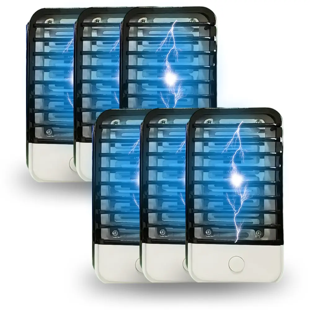 Bug Zapper Plug in Indoor Mosquito Killer, Electronic Mosquito Zappers Gnat Zapper with LED Light for Patio, Bedroom, Kitchen, Office, Baby Room (6 Packs)