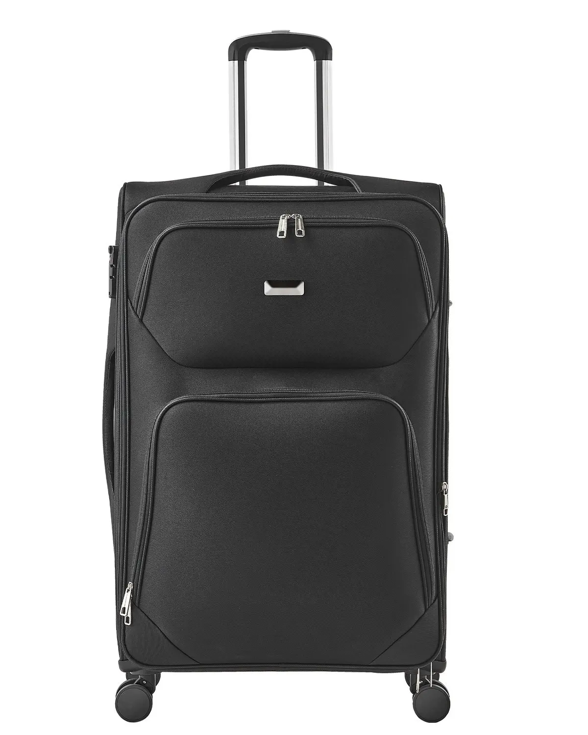 28-Inch Softside Expandable Luggage With Spinner Wheels For Checked Airline Travel - Large Capacity Rolling Suitcase With Durable Construction, Telescoping Handle, Expandable Design, TSA-Locking System, Black