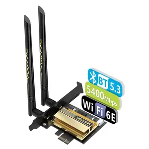 WAVLINK PCIe WiFi 6E WiFi Card, 2025 Tri-Band AX5400 Wireless Network Card with Bluetooth 5.3, AX210 Chip, MU-MIMO, WPA3, OFDMA, Low-Profile Bracket, Heat Sink