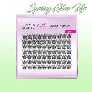 Veyesbeauty Single Length Cluster Lash Invisible Band Wispy Lightweight Softness Weightless Makeup Eyelash Extensions