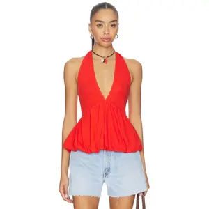 Free People x Free-est Paige Top In Tangerine Tango