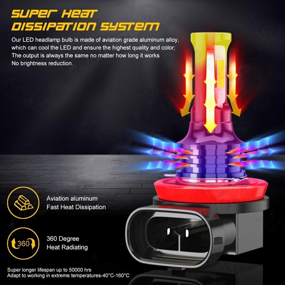 6pcs LED Headlight High/ Low Beam+Fog Light Bulbs Combo 9005+9006+H11 Fit for Toyota Corolla 2009-2013 6000K 26000LM