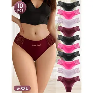 Women's Letter Print Briefs, Soft Comfy Breathable Knicker for Daily Wear, Underwear for All Seasons, Soft Breathable Panties