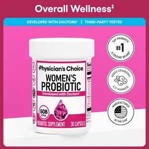 Physician's Choice Women's Probiotic Daily Digestive, Gut Health, Urinary Tract, and Immune Support for Women with 50B CFUs, Cranberry & Prebiotics