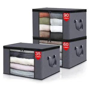 Clothes Storage Bag, 1 Count Zipper Quilt Storage Bag, Washable Clothes Organizer Bag, Portable Clothes Organizer, Clothing Storage Bag for Home Bedroom Wardrobe
