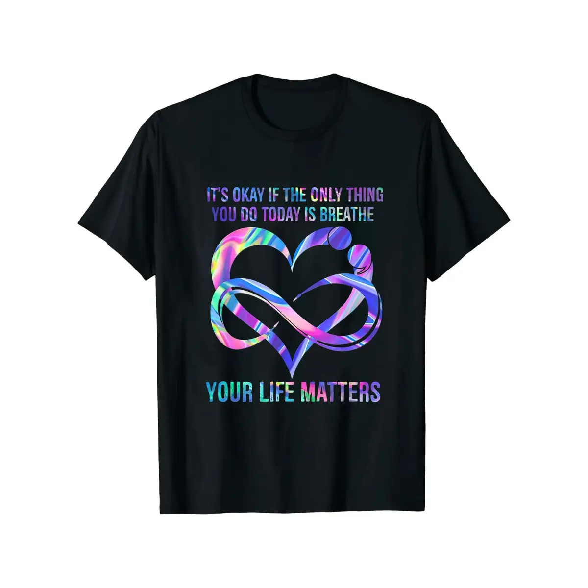 Suicide Prevention Awareness Shirt - Your Life Matters - Mental Health Support Tee with Inspirational Quote - Soft Breathable Cotton Crewneck - Unisex Adult Sizes S-5XL - Everyday Casual Wear - Crisis Hotline Advocate Gift Idea