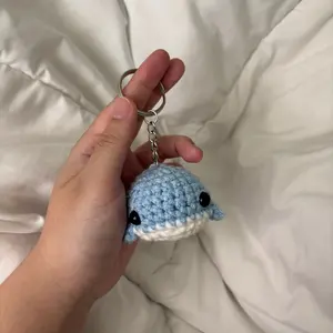 Crochet Whale Keychain