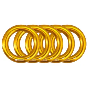 NewDoar Rappel Ring 25kN Gold Large O-Ring Rope Connector for Rock Climbing Arborist Rescue Hammock and Slackline