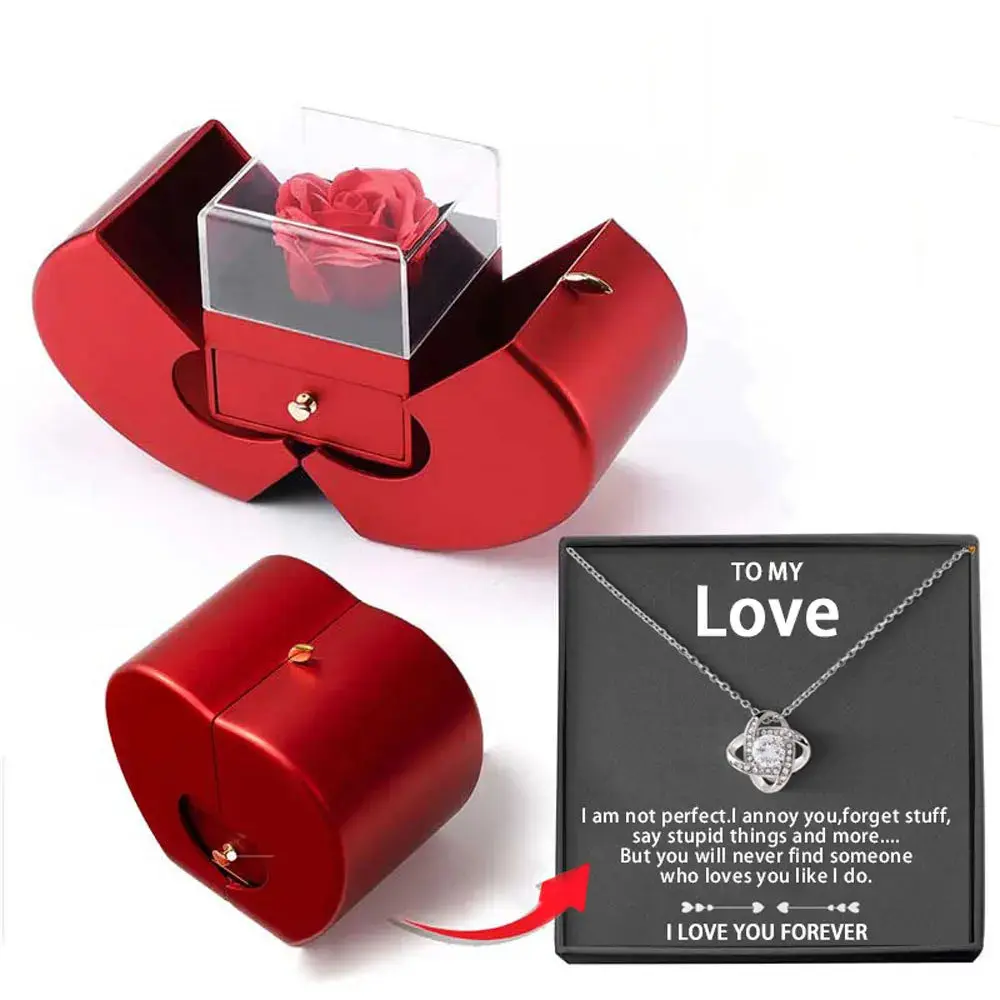 Vintage Necklace for Women Mothers Day Gift My Love Crystal Pendant Luxury Designer Jewelry for Lover with Rosebox Dropshipping