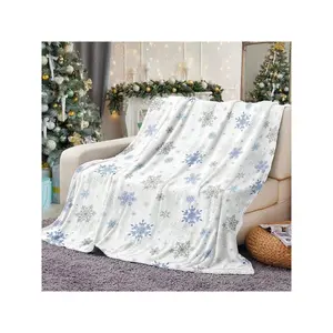 Ultra-Soft White Snowflake Blanket Suitable Bed, Sofa & Travel - - Cozy Winter Bedspread, Contemporary Bed With Snowflake, Bedding Accessory