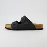 Cushionaire Men's Lane Cork Footbed Sandal - Summer Comfort Slides for Men with Genuine Leather Cushioned Insoles