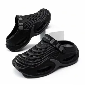 Men Cloud Slides Thick Platform Air Cushion Sandals Adjustable Heel Strap Non Slip Waterproof EVA Open Toe Summer Slides For Outdoor Beach Gym Daily Walking Boy Shoe Footwear Active Soft Dance Nail