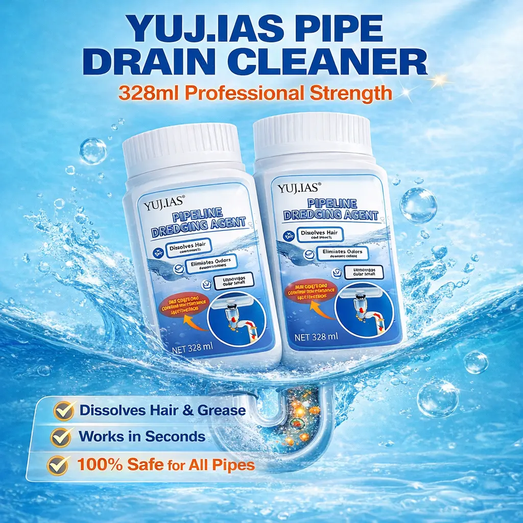 Powerful Drain Cleaner Powder – Clears Hair & Grease Clogs in Minutes, Safe for Pipes
