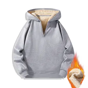 Winter Warm Fleece Lined Hoodie Jacket for Men & Women Couples Matching Outerwear Fleece Lining for Cold Weather Protection Unique Half Zipper Pullover Design Menswear Sweatshirts fall outfits california outfit california outfits