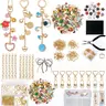 300pcs Comprehensive DIY Keychain Making Kit - DIY Kits, Handmade Crafts Supplies, Jewelry Pliers, Clips, Extender Chains, Charms for Enthusiasts and Beginners (Crafting Tools Included for Office Stationery Gifts)