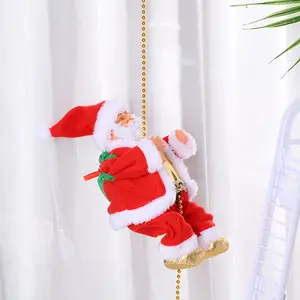 Electric Climbing Santa Claus Decoration with Music, Christmas Home Door Wall Decor Gift, Easy Holiday Atmosphere Creator