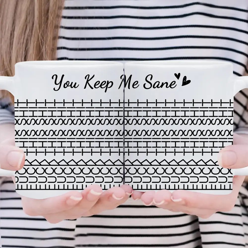 F*ck This Sh*t Ceramic Mug: You Keep Me Sane Discreet Coffee Cup, Sarcastic Quote Tea Mug, Coworker Gift, 11oz Drinkware Glossy Tumbler Washable black pattern coffee mug Reusable adult humor Reuse