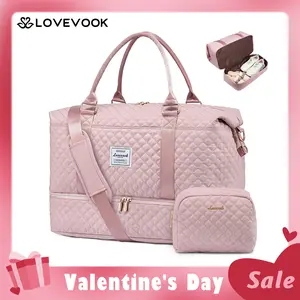 【Valentine's Day Gift】LOVEVOOK Weekender Bag Travel Duffel Bag with Shoe Compartment and Toiletry Bag for Women, Carry on Overnight Bag.Christmas Gift Ideas, TikTokholidayhaul