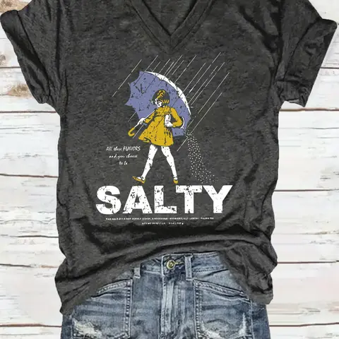Women's V Neck Short Sleeve T-Shirt, Casual Loose Fit Oversized Vintage Graphic Summer Top, Graphic Tees Women, Vintage Print, Comfortable Breathable Fabric, S-Xxl Sizes