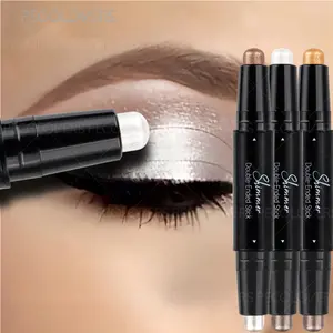 3pcs/set Double Head Eyeshadow Stick Colorful Shimmer Brown High Pigmented Waterproof Cream Eyes Shadow Pencil Long Lasting Makeup Cosmetic