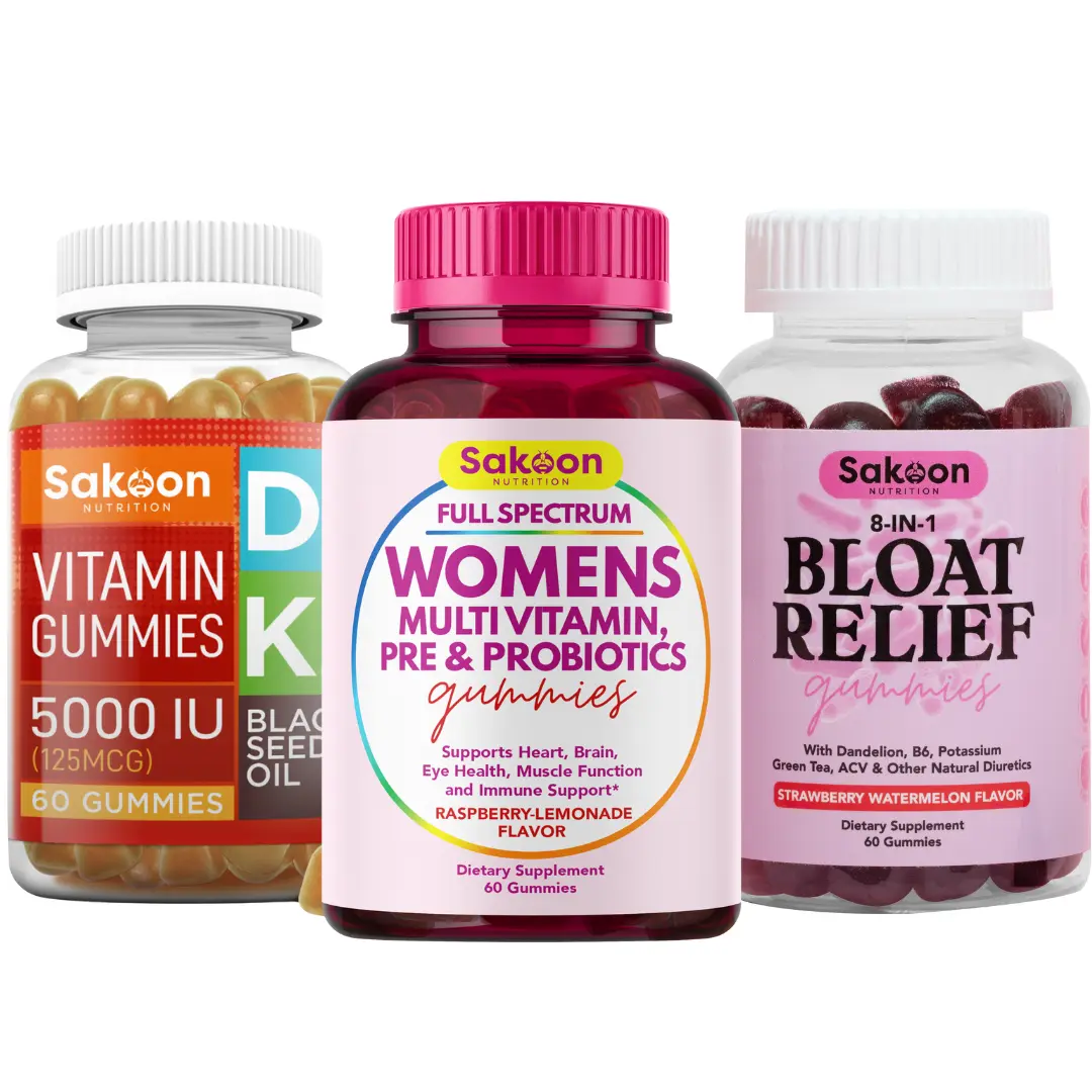 Womens Daily Defense Bundle: Energy, Immunity & Gut Health Gummies Edible Dietary Fitness