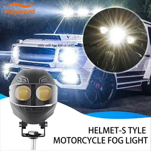 Motorcycle Fog Lights Waterproof LED Lamp Helmet Shaped Double Color Flash Motorcycle Driving Lights For Road Touring Outdoor