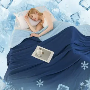 Pure Color Dual-Tone Cooling Blanket, Cozy Blanket, Self-Cooling Technology, Absorbs Heat, Keeps Cool at Night, Breathable Lightweight Summer Quilt