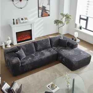 【2 Packages Delivery】104" Cloud Sectional Couch Sofa with Chaise, Modern L-Shaped Design, Comfy Luxury Plush Cushions, Durable Fabric, Ideal for Living Rooms, Apartments & Lounges