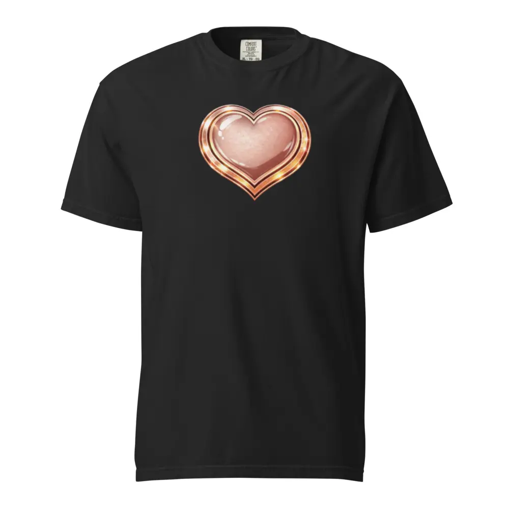 Big Heart Rose Gold Heart Unisex heavyweight t-shirt
