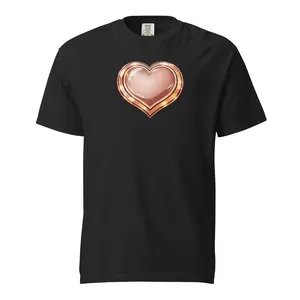 Big Heart Rose Gold Heart Unisex heavyweight t-shirt