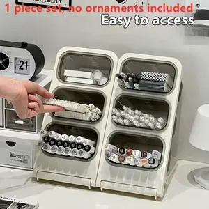 Desktop Pen Cup Stationery Organizer, Large Capacity Slanted Pen Storage Box for Markers, Gel Pens, Fountain Pens and Art Brushes, Desk Supply Organizer for Students, Classrooms and Office Workstations, Marker Pen Holder, Desk Accessories
