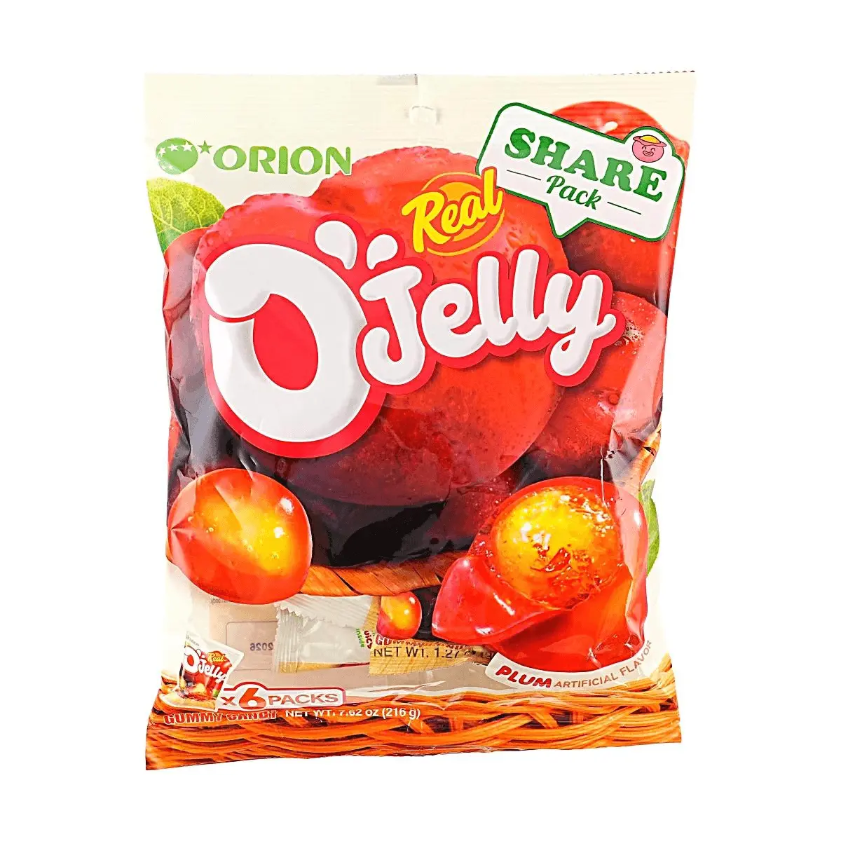 ORION Korean Plum Juice Gummy Candy - 6 Packs, 216g - Real Fruit Juice Chewy Snack ORION Korean Plum Juice Gummy Candy - 6 Packs, 216g - Real Fruit Juice Chewy Snack