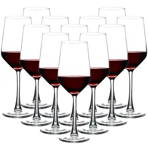 Long Stem Wine Glasses Set of 6, 13oz Clear Red/White for Party, Wedding and Home Drinkware Drinkware