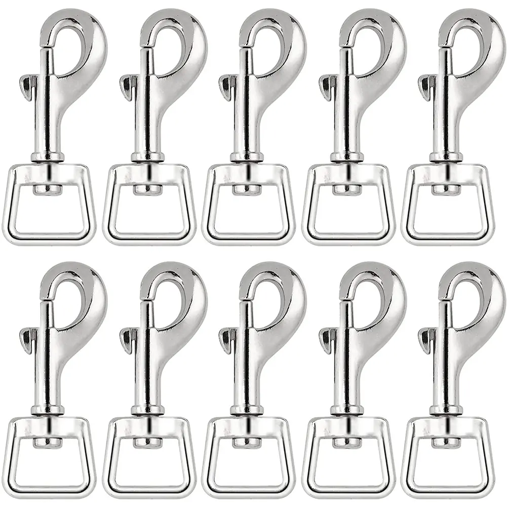 20Pc Heavy-Duty 360-Degree Rotation Metal Swivel Snap Hooks - 52mm Secure Fastening Trigger Clips for Dog Leash Collar Linking, Keychain, Handbag Purse Straps, Ropes, Bag Making