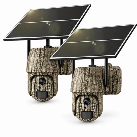 4G LTE Security Camera - Wireless Outdoor 5W Solar-Powered 4MP 2560x1440 Ultra HD Cellular, 4x Digital, IP65 Weatherproof, PIR Motion Sensor, 2-Way Audio, Included SIM Card, Night Vision, Wall Mount for Camera Security & Smart Home Burglary Protection