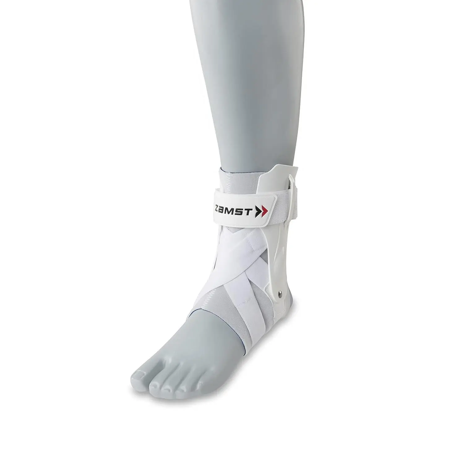 A2-DX Sports Ankle Brace with Protective Guards For High Ankle Sprains and Chronic Ankle Instability-for Basketball, Volleyball, Lacrosse, Football-White, Right Large