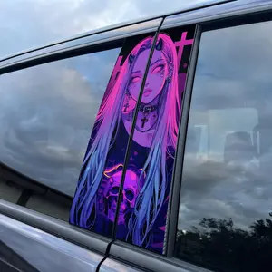 Cute Demon Girl Pattern Car Sticker, Car Window Bumper Sticker, Car Exterior Decoration Accessories for Car Body Window, Skull Decal, Car Decals
