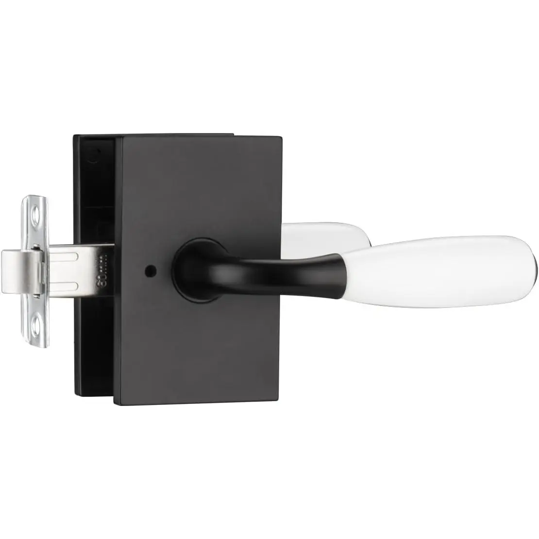 White Door Handles Interior, Porcelain Door Handles with Lock for Bath & Bedroom, Modern  Door knobs