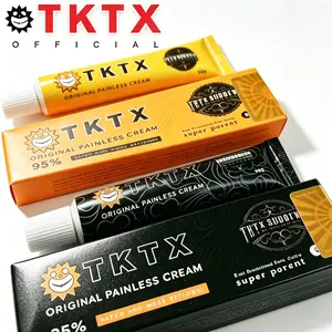 TKTX Official Orange 95% Super Max Strength Numbing Cream, Deep Pain Relief Topical Anesthetic, Long Lasting Painless Cream for Big Tattoo Ink, Body Piercing, Laser Depilation, Microneedling, Eyebrow Tattoo & Waxing
