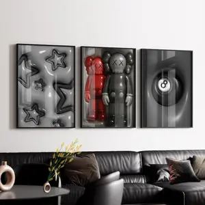 Hypebeast Room Decor: Urban Street Art 3D Prints (Set of 3) - No Frame
