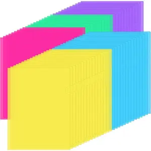 100 count Plastic Document Folders Clear File Folders Plastic Pockets Sleeves Letter Size 8.7 x 12.2 Inches A4 Assorted Colors for Office Supplies (Bright Color)