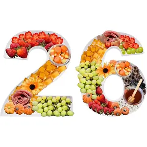12" Fillable Cardboard Number Shaped Gift Grazing Charcuterie Board Paper Container (26)
