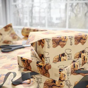 Golden Retriever Christmas Wrapping Paper Dog Wrapping Paper Golden Retriever Wrapping Paper Breed Wrapping Paper Gift Wrap Unique Custom