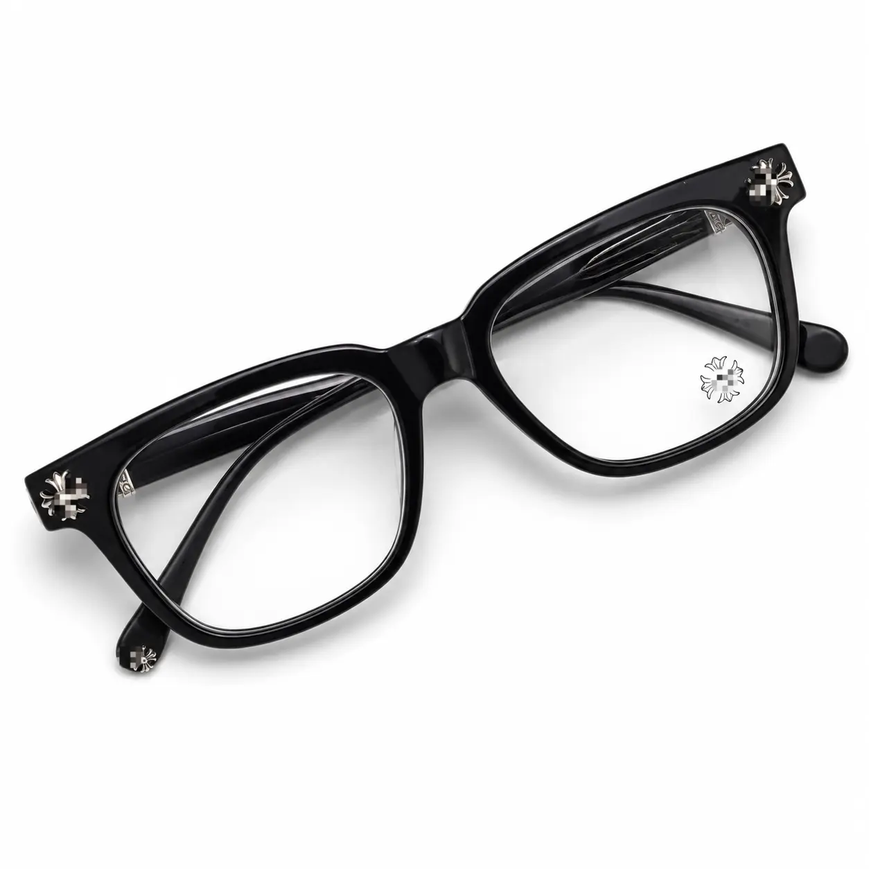 Unisex Square Full-Rim Eyeglass Frames with Decorative Metal Accent and Lightweight Design for Prescription Lenses and Everyday Wear