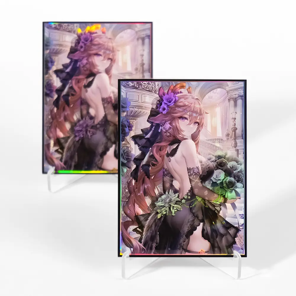 120PCS 67x92mm Holographic Foil Card Sleeve Standard Size for PTCG MGT Photo Protector Board Games Cover