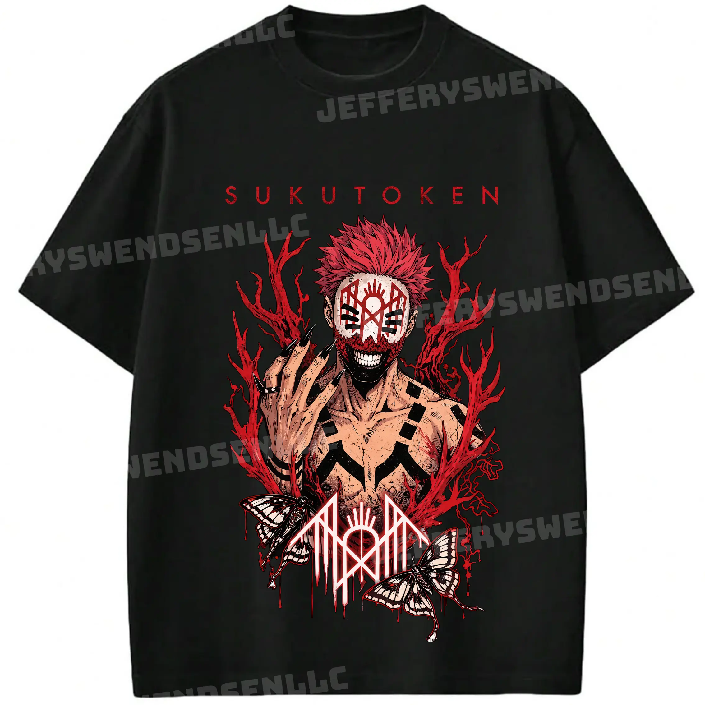 Sukutoken Graphic Tee, Sukuna Jujutsv n0 Kais3n Shirt, Anime Fan Merch, Unisex Sweatshirt Hoodie