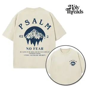 [Holy Threads] No Fear I Will Never Be Shaken Unisex Washed T-shirt Vintage Tee Jesus Shirt Jesus Tee Christian Merch Christian Apparel God Apparel Faith Clothing Christian Bible Shirt