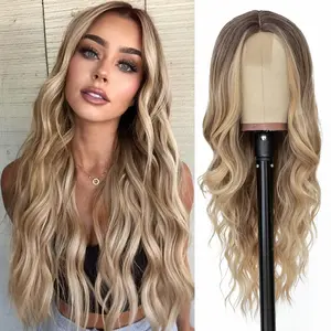 Wiglassic Long  Wavy Wig for Women 26 Inch Curly Wavy Wig Natural Looking Synthetic Heat Resistant Fiber Wig for Daily Party Use
