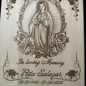 Home Decorations - “In Loving Memory” with Floral Design and Memorial Text